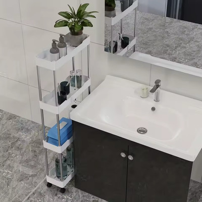 4 Tier Corner Shelf Rack Kitchen Bathroom Storage Wire Organizer Space Saving Op