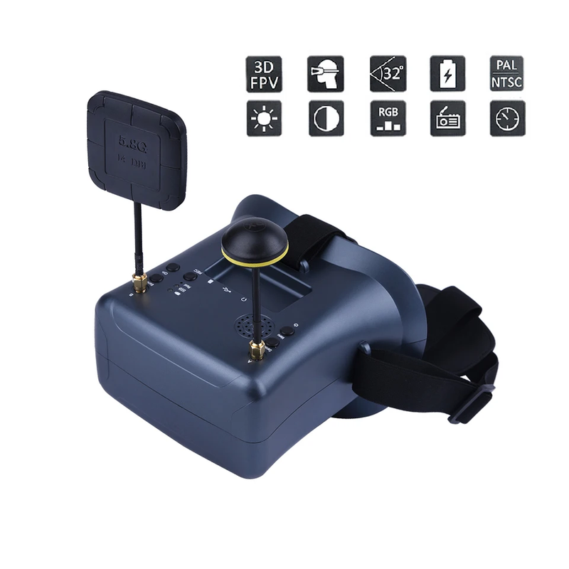5.8G 40CH Receiver 4.3 Inch FPV Goggles with DVR Auto-searching Built in Battery