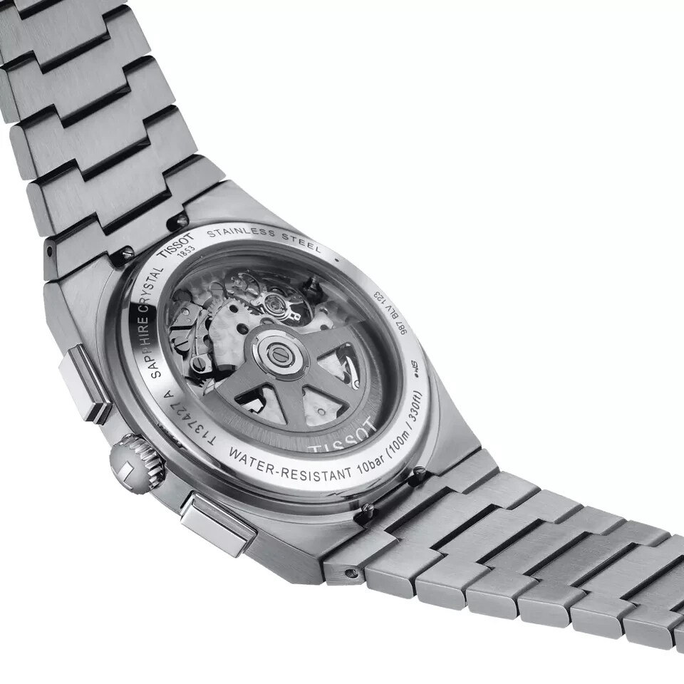 Pre-owned Tissot Prx Automatic Chronograph 42 Mm Green Dial Watch T137.427.11.091.00