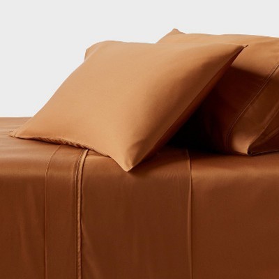 Full 320 Thread Count Cool TENCEL Lyocell Sheet Set Caramel - Threshold