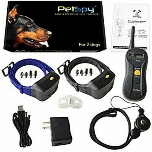 PetSpy P620B Dog Training Shock Collar for 2 Dogs with Vibration Electric Beep