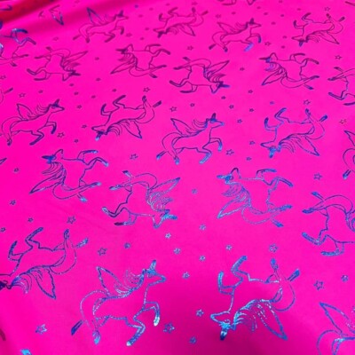 Printed Bright Unicorns 4-way Stretch Fabric 60 ''wide Swimsuit Spandex By Yard
