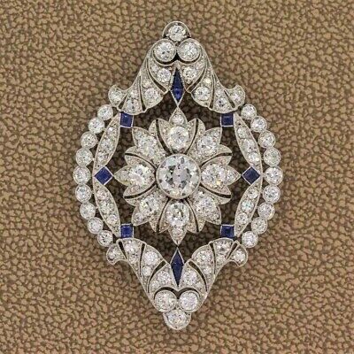 Center Mounted White Lab Created Cubic Zirconia Amazing & Old Fashion Brooch
