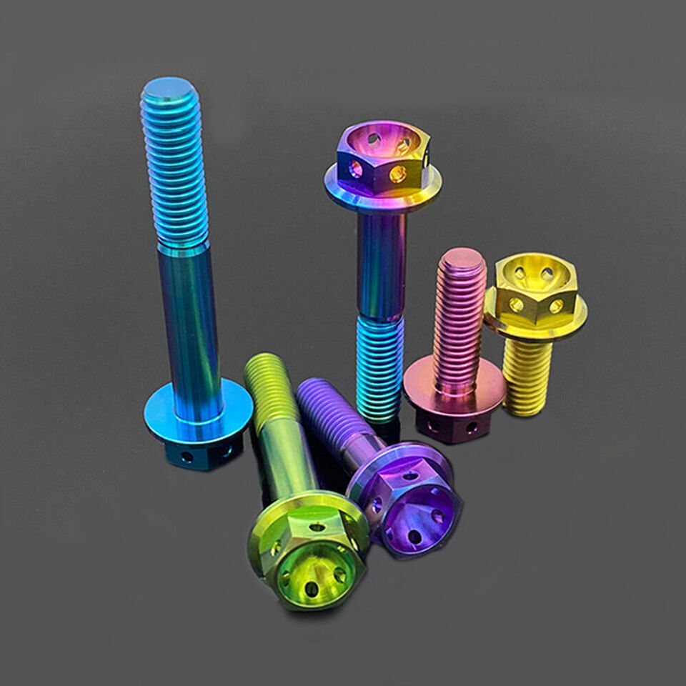 M8 X 1.25mmTitanium Drilled Hex Head Flange Bolt 15 20 25 30 35 40 45 50 55 60mm