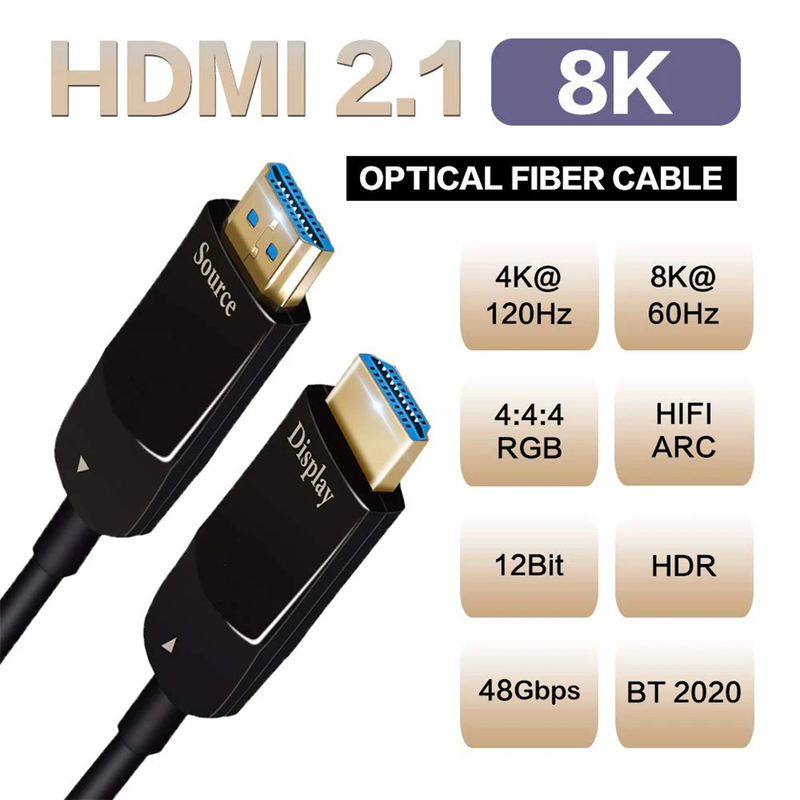 Optical Fiber 8K 60Hz HDMI 2.1-Compatible Cable 48Gbps 4K 120Hz 144Hz eARC HDR H