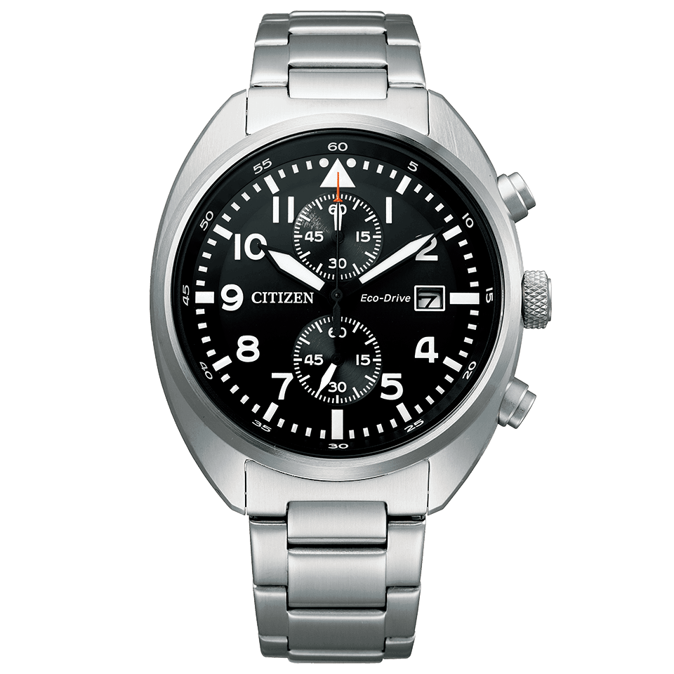 Pre-owned Citizen Collection Record Label Ca7040-85e Eco-drive Solar Watch Black Dial