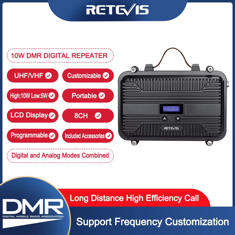 RT97P 10W Customizable DMR Digital Repeater Full Duplex Two Way Radio Repeater L