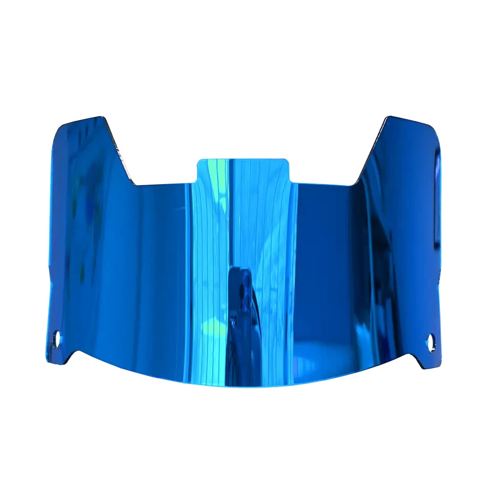 BLUE MIRROR Full Size Football Flex Helmet Visors With Clips FOR DISPLAY ONLY