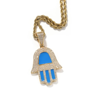 Blue hand of fatima deals necklace