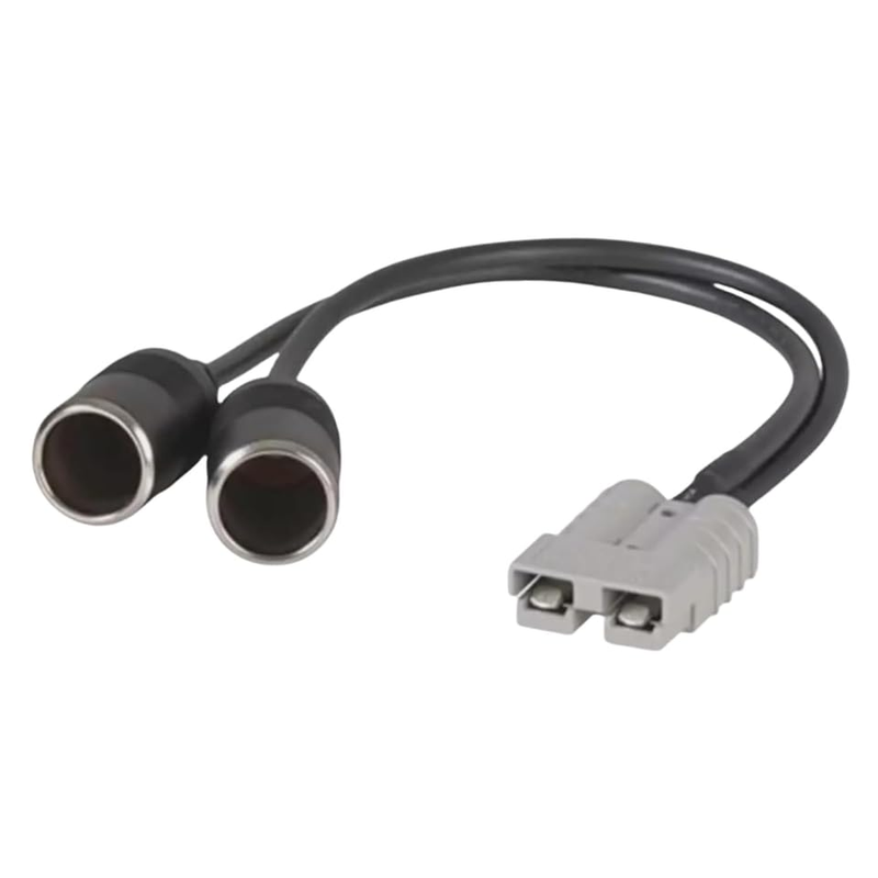 12V Dual Cigarette Female Socket to Anderson Cable 35CM, 16AWG Cig Extension Wir