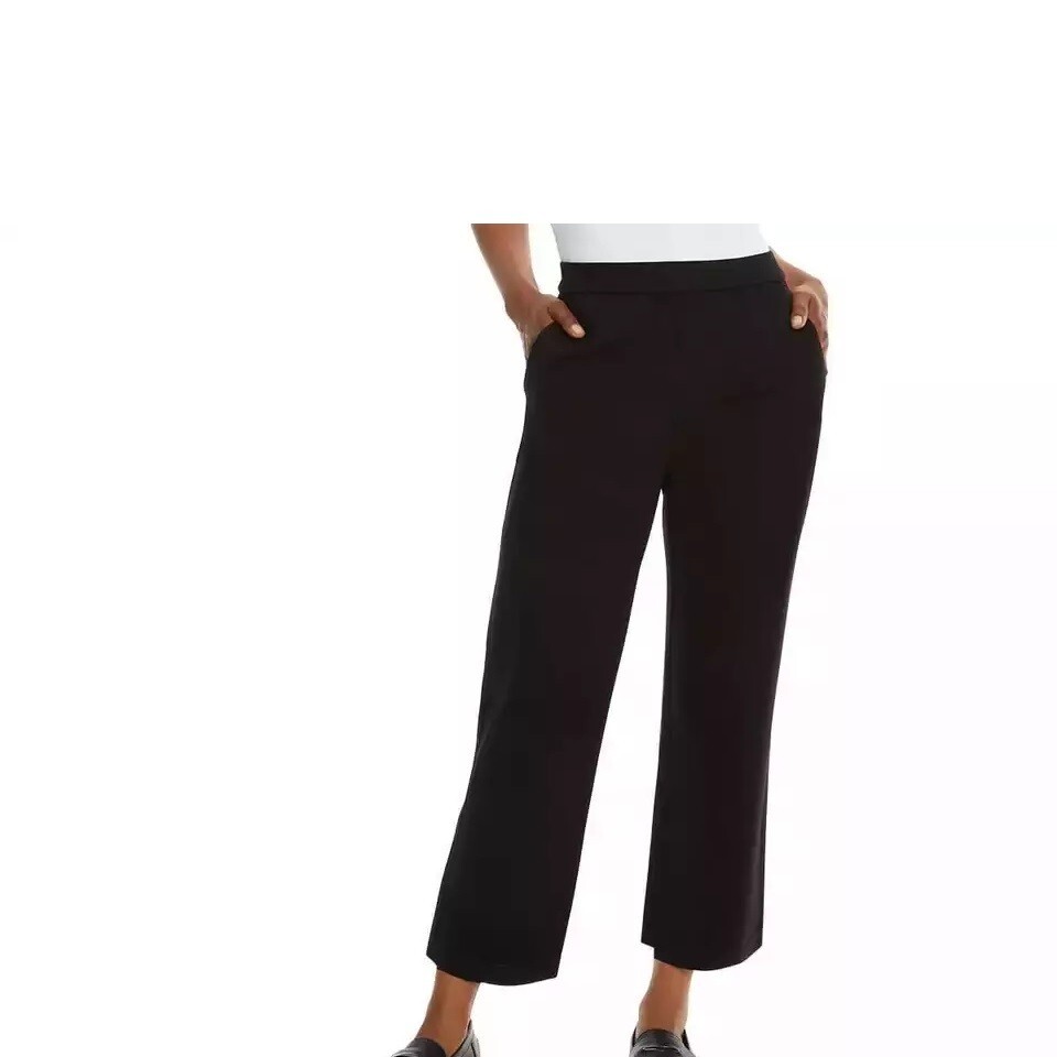 NWT GLORIA VANDERBILT 1760056 BLACK CROPPED PONTE PANT SZ S