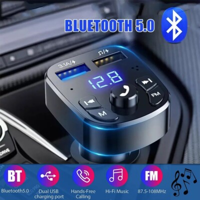 Bluetooth 5.0 Car Wireless FM Transmitter Adapter USB PD Charger Hands-Free Call