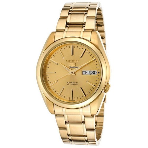 Pre-owned Seiko 5 Sport Gold Tone Automatic Mechancial Watch Snkl48k1 Usus