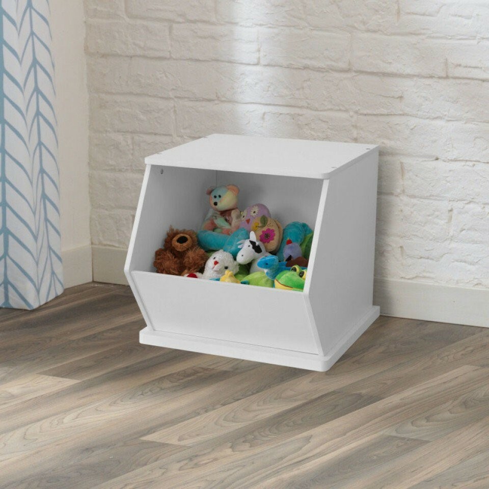 KidKraft 14177 Kids Stackable Single Toy Storage Unit White Wood Cubby Bin NEW | eBay