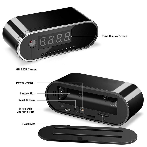 HD 1080P Spy Camera WiFi Hidden Wireless Night Vision Security Nanny Cam Alarm - Image 15