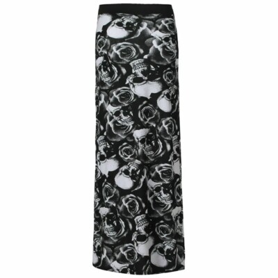 Womens Ladies  Jersey Print Maxi Skirt Gypsy Bodycon Summer Dress Size 8-24