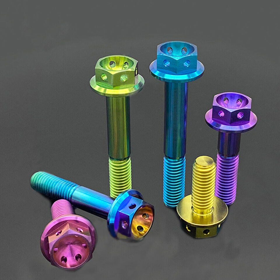 M8 X 1.25mmTitanium Drilled Hex Head Flange Bolt 15 20 25 30 35 40 45 50 55 60mm