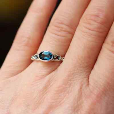 Natural Blue Topaz Gemstone 925 Sterling Silver Ring Women Gift All Size B 1440