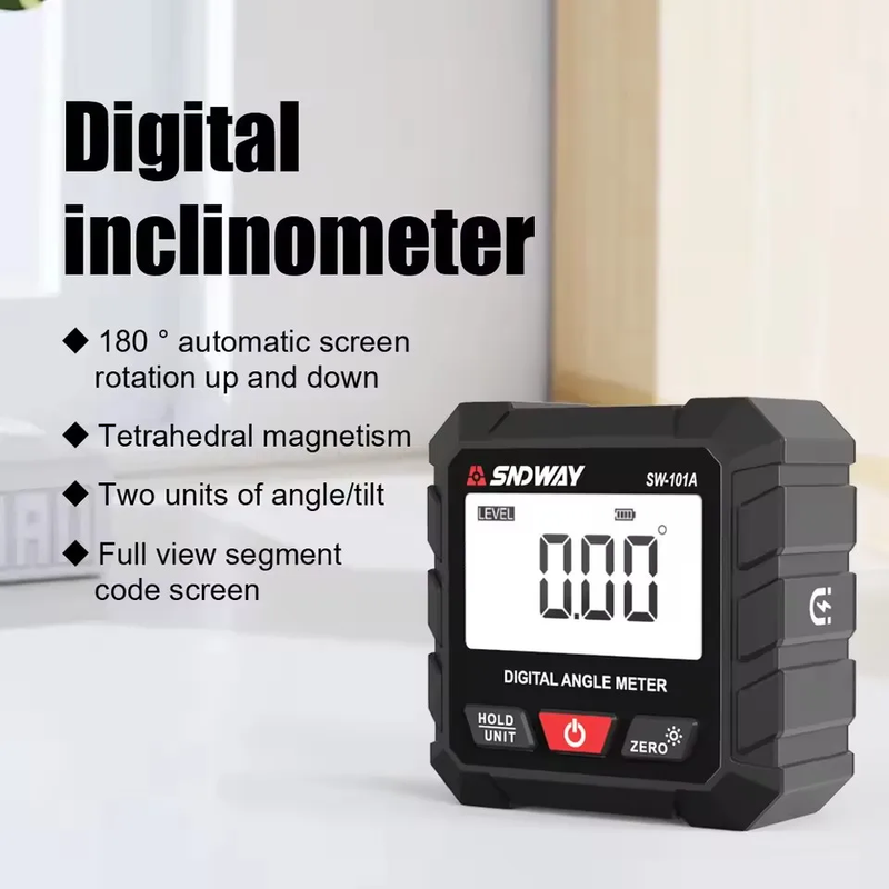 SNDWAY Digital Inclinometer High Precision Electronic Angle Ruler Portable Level