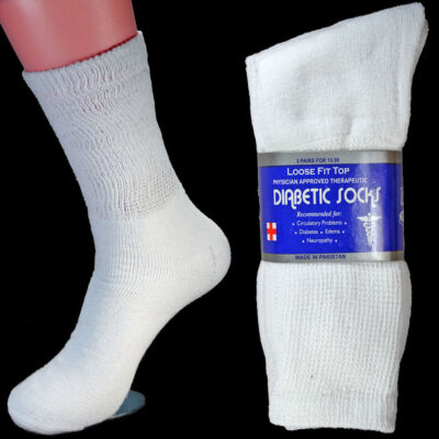 12 Pairs Men's Health Circulatory Diabetic Cotton crew socks 9-11 10-13 13-15