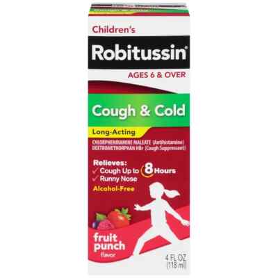 Children's Robitussin Cough & Cold Medicine - 4 fl oz - Fruit Punch - Ages 6+