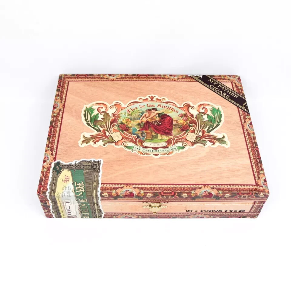 Flor de las Antillas Toro Empty Wood Cigar Box 9" x 7" x 2"
