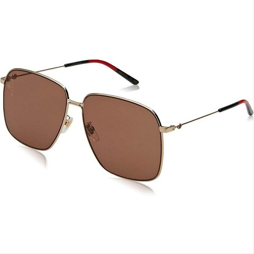 Pre-owned Gucci Gg0394s 002 Square Unisex Sunglasses In Brown