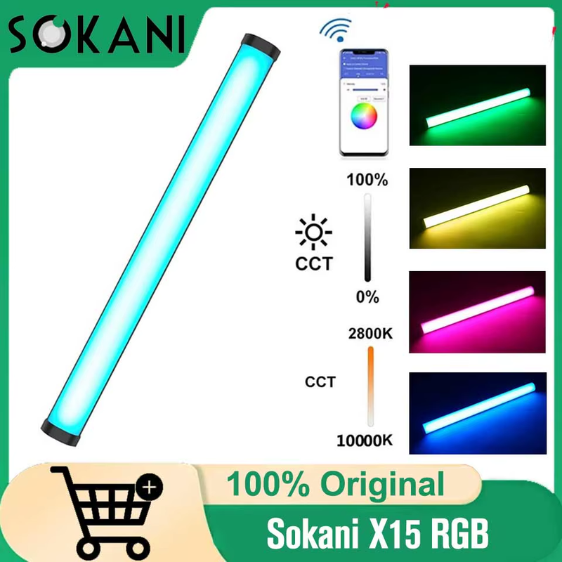 X15 RGB LED Tube Light Professional Video Lighting Stick 3000mAh Battery Bluetoo
