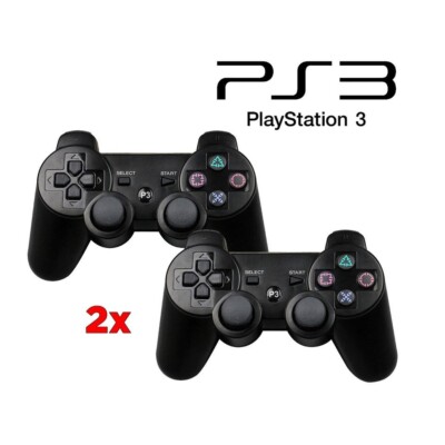 2x PS3 Wireless Controller Bluetooth Black Video Game Pad For Sony Playstation 3
