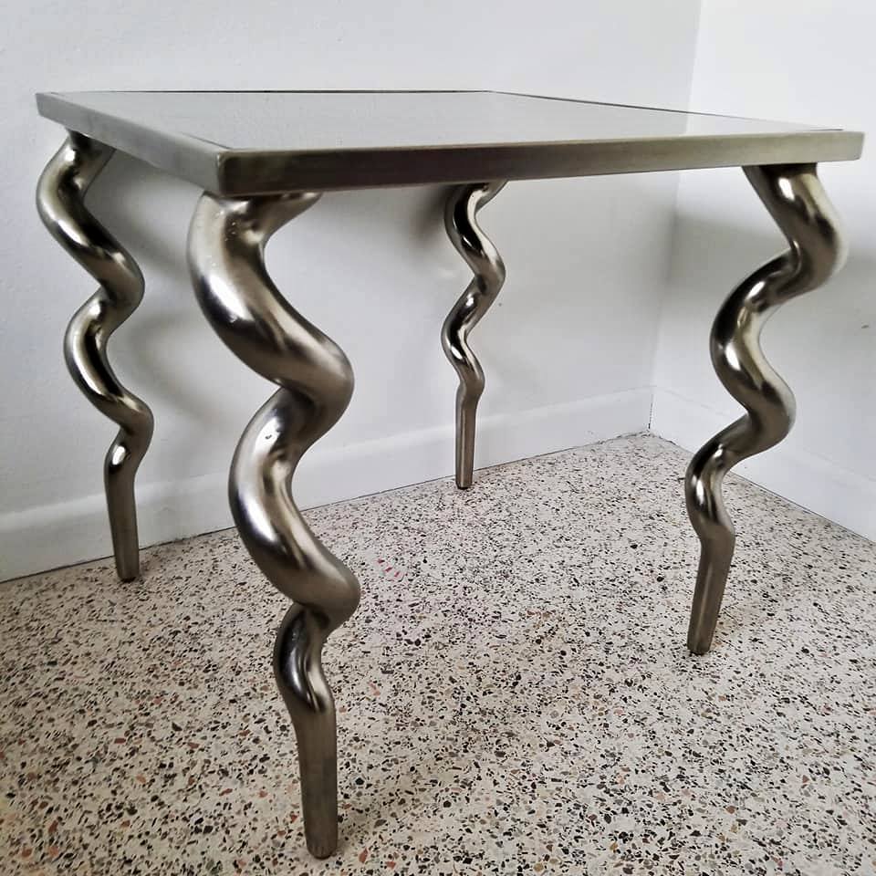 Bernhardt Spiral Leg Cast Aluminum Side Table #18 of 20 - High Quality Furniture
