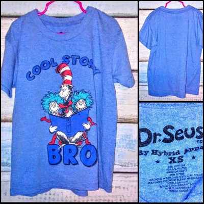 DR SEUSS hybrid apparel boys toddler size XS cool story bro graphic blue TSHIRT