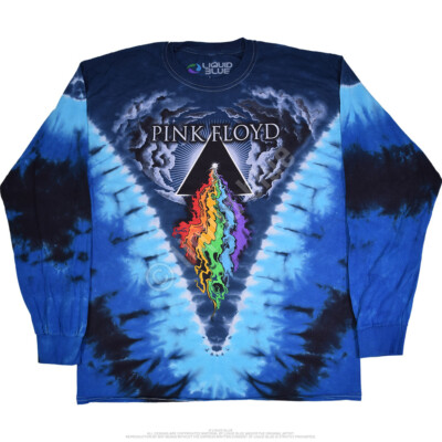 PINK FLOYD-DARK SIDE-PRISM RIVER-LONG SLEEVE-TIE DYE T-SHIRT M,L,XL,XXL