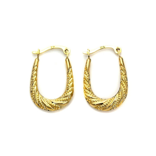 Oval Echt-Ohrschmuck ohne Stein