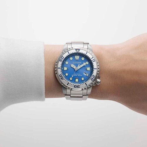Pre-owned Citizen Promaster Marine Eco Drive Divers 200m Ocean Blue Bn0165-55l Mens Watch