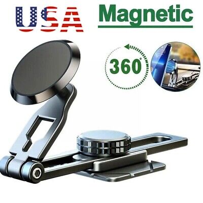 360° Rotation Magnetic Phone Holder Foldable Car Mount Stand Dashboard Universal