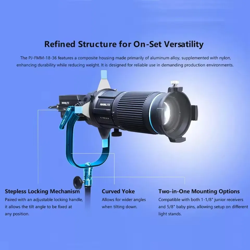 Nanlite PJ-BM-25-45 Spotlight Mount Set Lighting Modifiers Bowens Mount Lights A