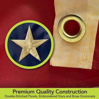 Tea Stained Patriotic Bunting USA 36" x 18" Pleated Banner with Grommets