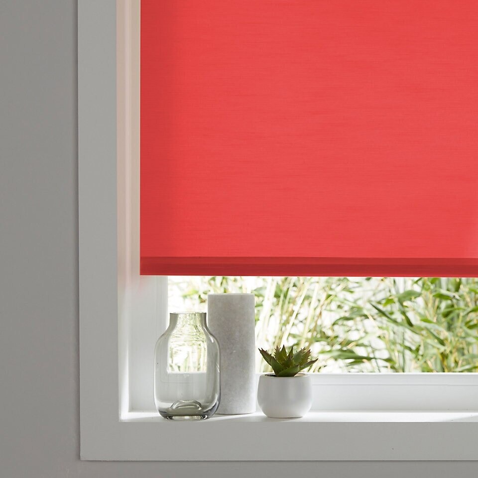 2 B Q Colours Halo Corded Red Roller Blinds L 180 Cm W 90 Cm