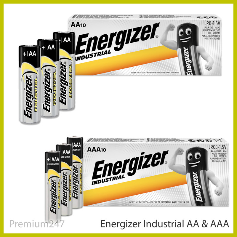Energizer Industrial Aa & Aaa Alkaline Batteries Lr03 Lr6 Longest Expiry Uk