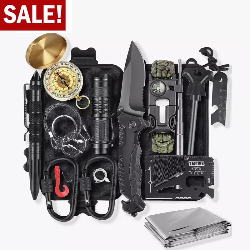 14 In 1 Outdoor Emergency Gear Survival Kit Camping Hiking