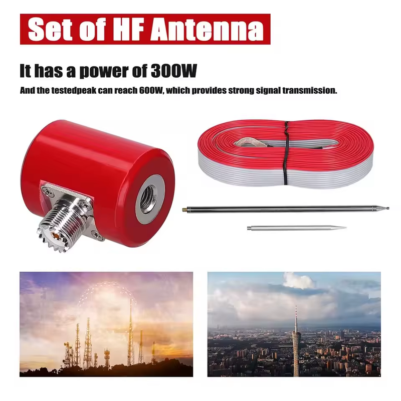 5M/16.4 FT QRP Antenna 14M-30MHz 300W HF Antenna Stainless Steel 1/4 Wavelength