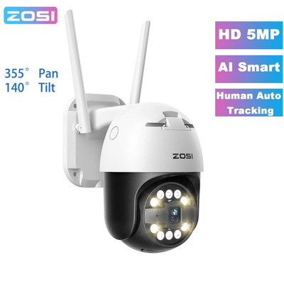 ZOSI 1080P Spotlight PTZ IP Camera WiFi Security Camera AI Vehicle Detection