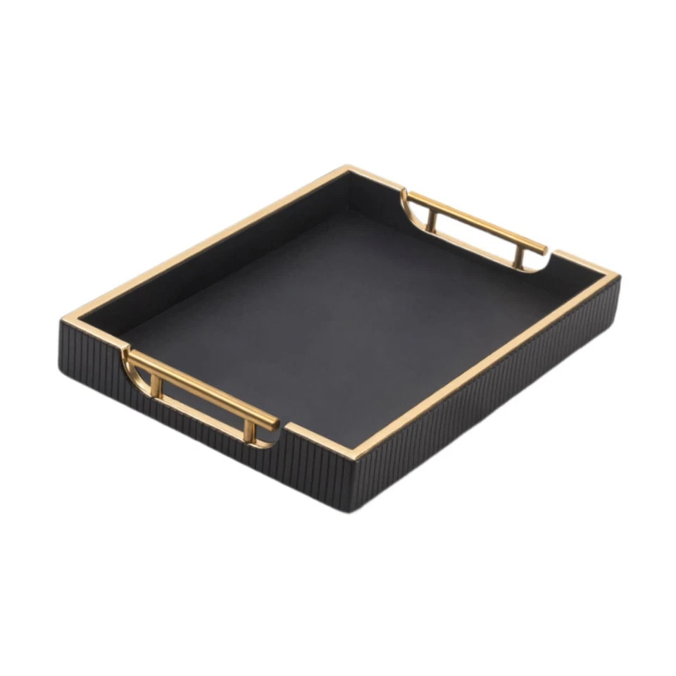 Markenlose rechteckige Tabletts aus Metall