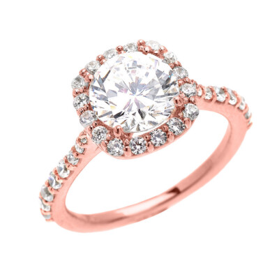Pre-owned Fdj Beautiful Gold Engagement Ring - Dainty 3 Carat Halo Cz (yellow/rose/white) In Yellow Gold