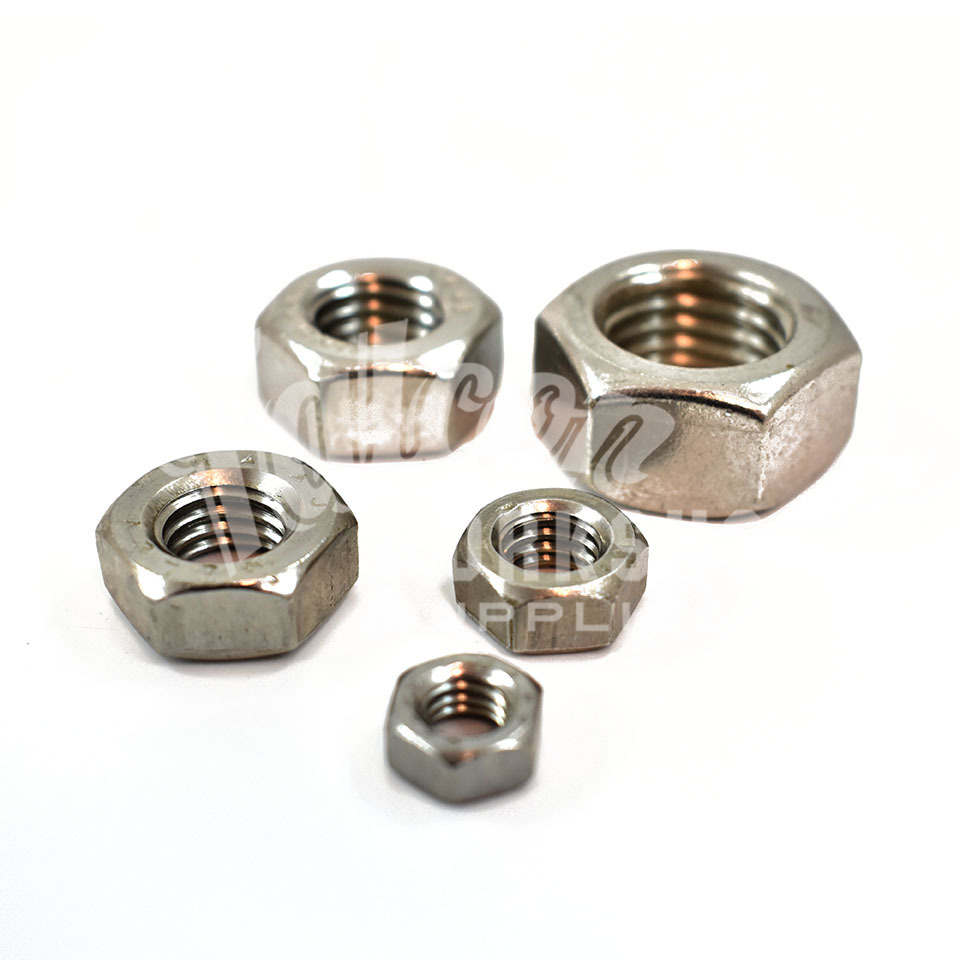 PACK OF 10, M8 (8mm) A2 STAINLESS STEEL HEX FULL NUTS METRIC THREAD