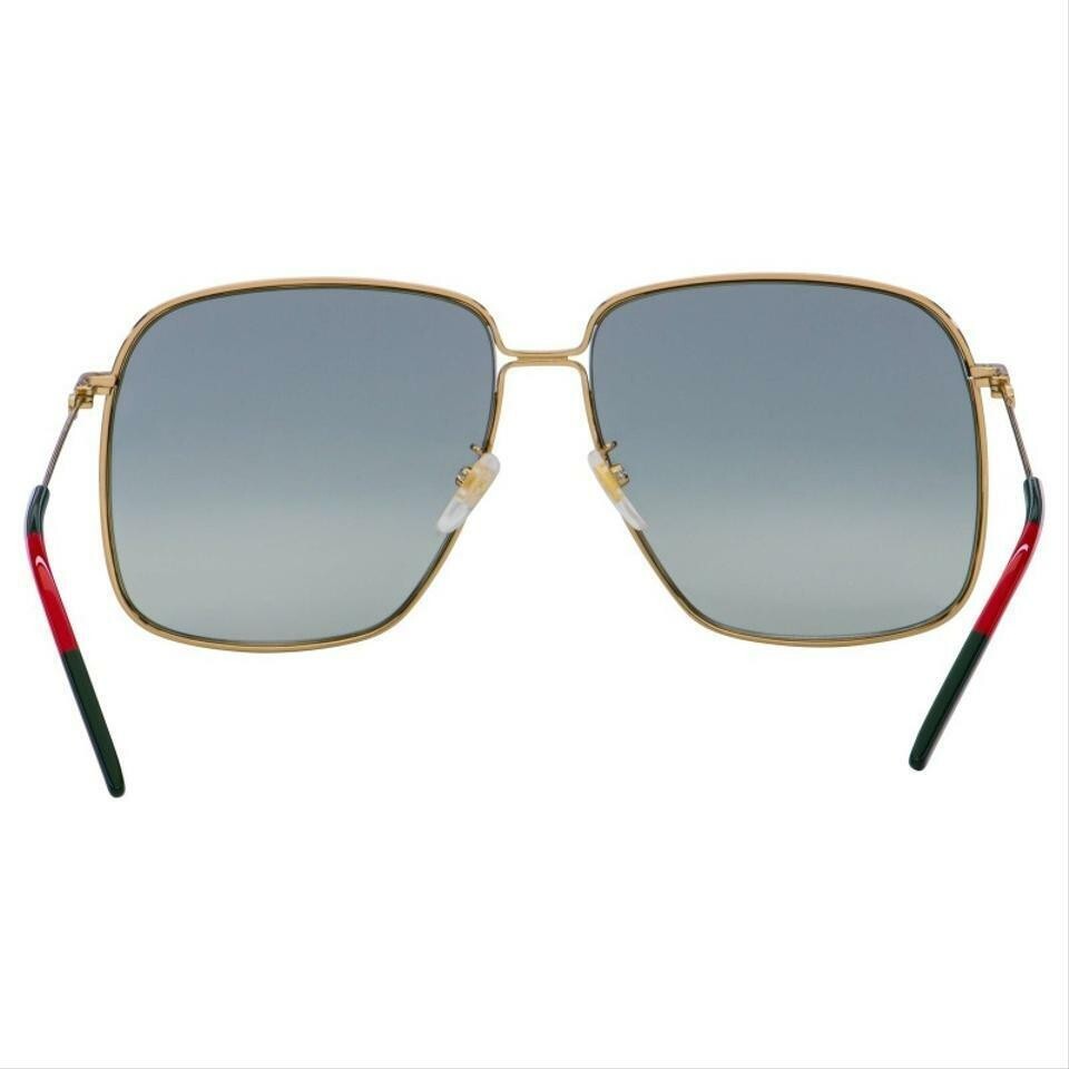 Pre-owned Gucci Gg0394s 001 Oversize Grey Lens Women's Sunglasses In Gray