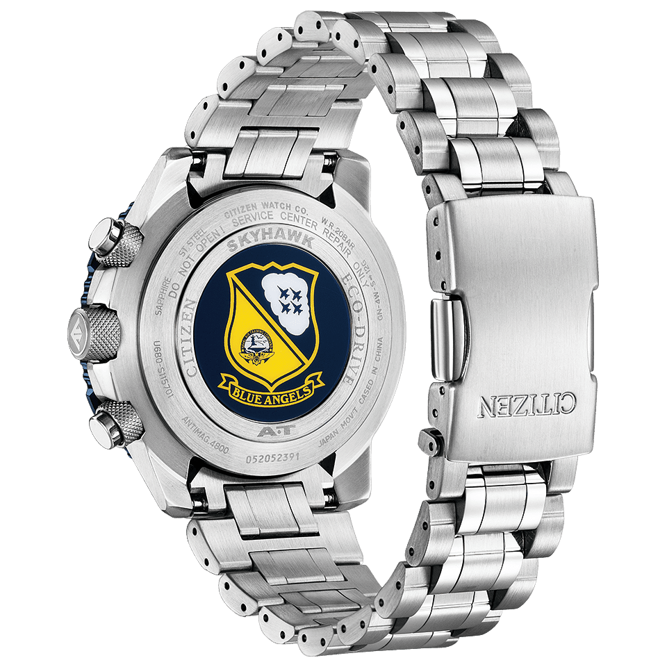 Pre-owned Citizen Promaster Sky Jy8078-52l Blue Angels Eco-drive Radio Solar Watch 45.4mm In Silver