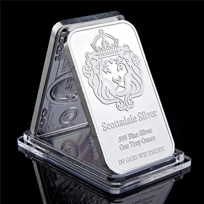 Scottsdale Silver 999 1OZ  Coin Fine Silver One Troy Ounce 1 Bars Coin Case
