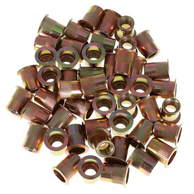 55 Pack 3/8 -16 Rivet Nuts Carbon Steel Threaded Insert Nutsert Rivnuts
