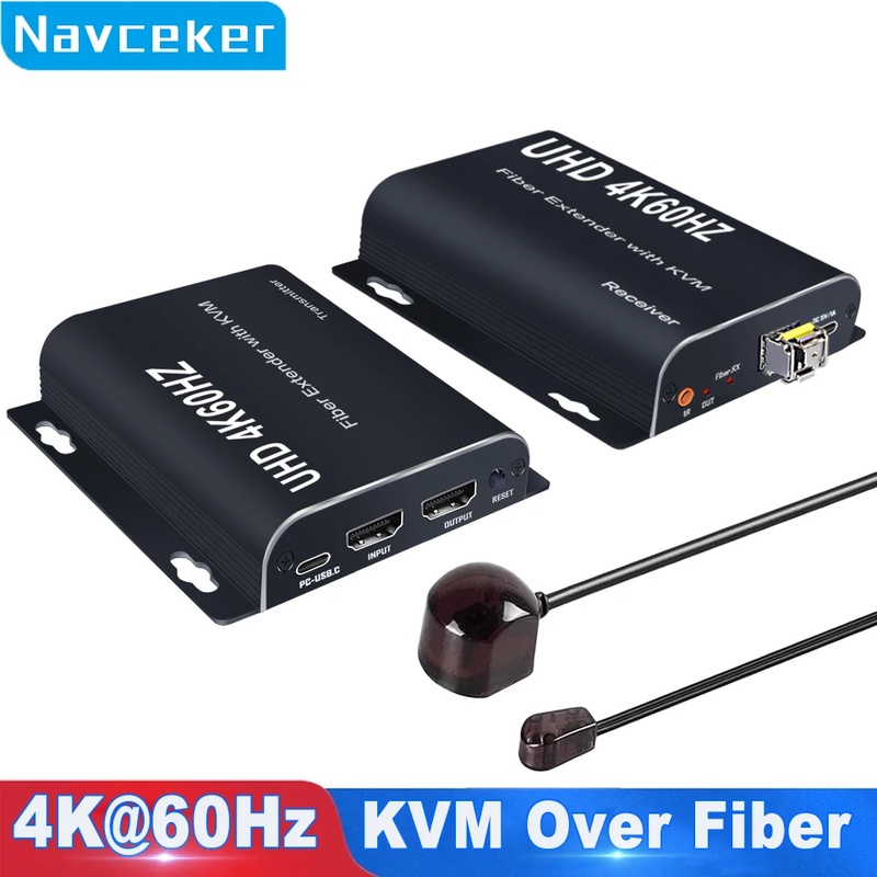 20KM 1080P 120Hz HDMI Fiber KVM Extender 4K 60Hz HDMI Over Fiber Optic Converter